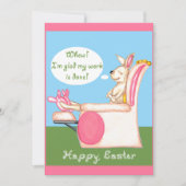 Carte Lapin de Pâques au repos Joyeuses Pâques Tissu Pol (Devant)