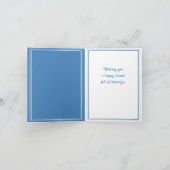 Carte Lapin de Pâques avec un nœud bleu - (Intérieur)