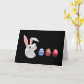 Carte Lapin de Pâques Chasse aux œufs (Fleur jaune)