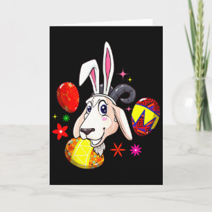 Carte Lapin de Pâques Chèvre Drôle Agriculteur Chèvre de