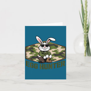 Carte Lapin de Pâques cool chasseur d'oeufs camouflage m