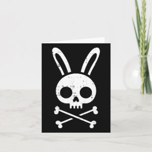 Carte Lapin de Pâques Crâne Os Croix Lapin Gothique Homm