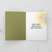 Carte Lapin de Pâques dans une prairie de printemps (Intérieur)