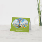 Carte Lapin de Pâques doux dans le paysage - (Devant)