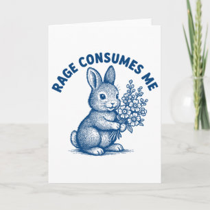 Carte Lapin de Pâques drôle de meme de lapin de la colèr