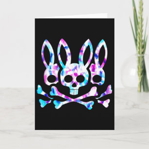 Carte Lapin de Pâques drôle Rétro Tie Dye Lapin Crâne Cr
