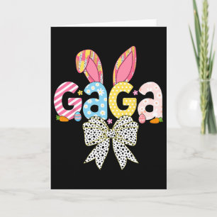 Carte Lapin de Pâques Gaga Coquette Bow Femmes Filles Jo