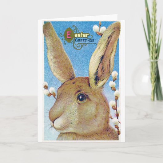Carte Lapin de Pâques géant vintage (Devant)