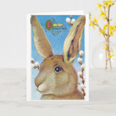 Carte Lapin de Pâques géant vintage (Fleur jaune)
