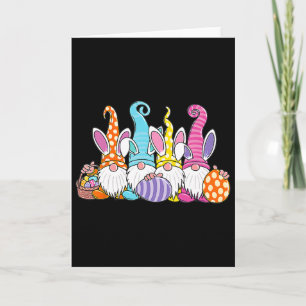 Carte Lapin de Pâques Gnome de Printemps Chasse aux œufs