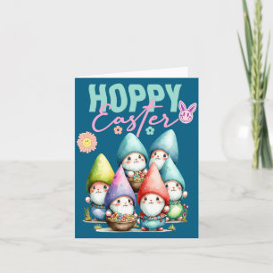 Carte Lapin de Pâques Groovy Gnomes de Printemps Chasse