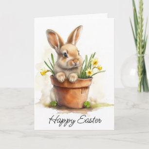 Carte Lapin de Pâques heureux