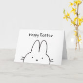 Carte Lapin de Pâques heureux Mignon Simple Noir et Blan (Fleur jaune)