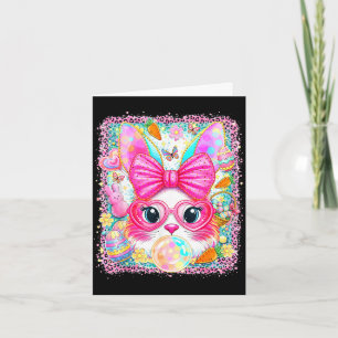 Carte Lapin de Pâques heureux visage de lapin mignon sou