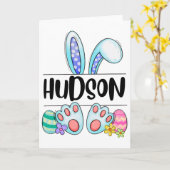 Carte Lapin de Pâques Hudson (Fleur jaune)