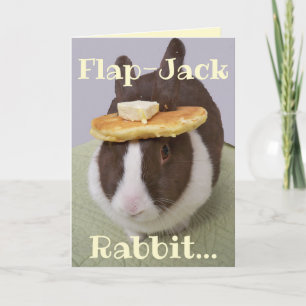 Carte Lapin de Pâques humoristique Flapjack Bunny Pancak