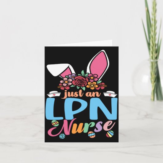 Carte Lapin de Pâques Infirmière Lpn Eggcellente (Devant)