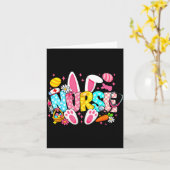 Carte Lapin de Pâques infirmière mignon (Fleur jaune)