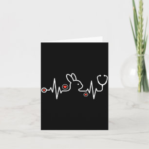 Carte Lapin de Pâques infirmière rythme cardiaque pour f