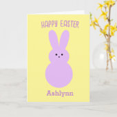 Carte lapin de Pâques Jaune et Violet (Fleur jaune)