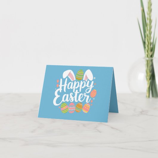 Carte Lapin de Pâques Joyeuses Vacances de Pâques Œuf (Devant)