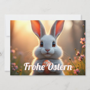 Carte Lapin de Pâques joyeux dans la magie du printemps