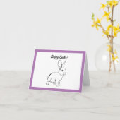 Carte Lapin de Pâques mignon, doux lapin de printemps ou (Fleur jaune)