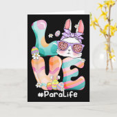 Carte Lapin de Pâques mignon professionnel de Para avec (Fleur jaune)