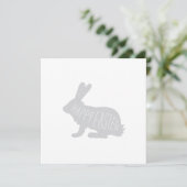 Carte lapin de Pâques moderne - Gris | Joyeux Pâqu (Debout devant)