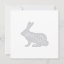 Carte lapin de Pâques moderne - Gris | Joyeux Pâqu