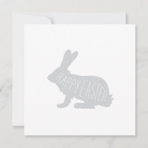Carte lapin de Pâques moderne - Gris Joyeux Pâqu
