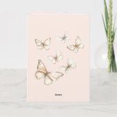 Carte Lapin de Pâques Papillon Heureux (Dos)