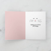 Carte Lapin de Pâques portant une robe rose (Intérieur)