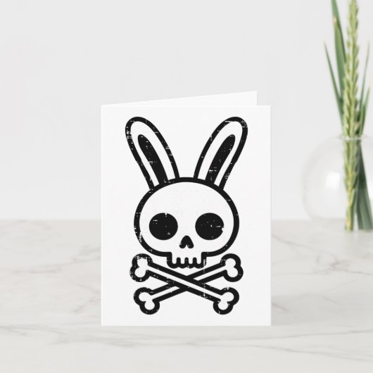 Carte Lapin de Pâques Skull Cross Bones Rabbit Goth Homm (Devant)