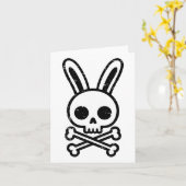 Carte Lapin de Pâques Skull Cross Bones Rabbit Goth Homm (Fleur jaune)