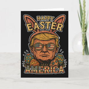 Carte Lapin de Pâques Trump Joyeuses Pâques Chasse aux œ