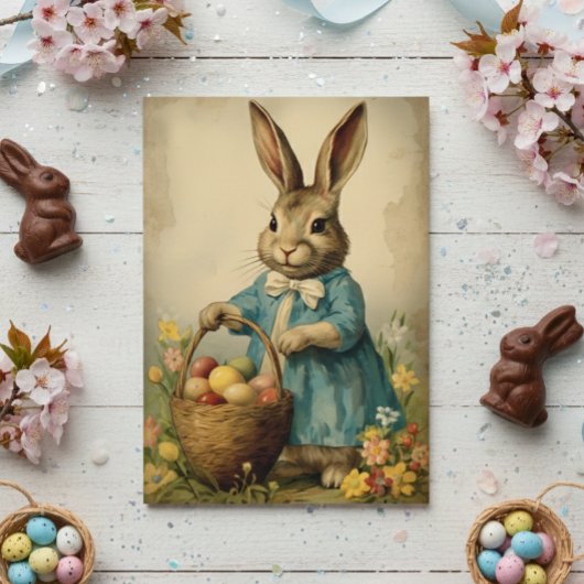 Carte Lapin de Pâques vintage