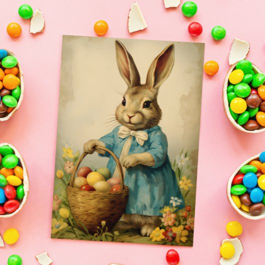 Carte Lapin de Pâques vintage 
