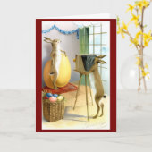 Carte Lapin de Pâques Vintage Printemps (Fleur jaune)