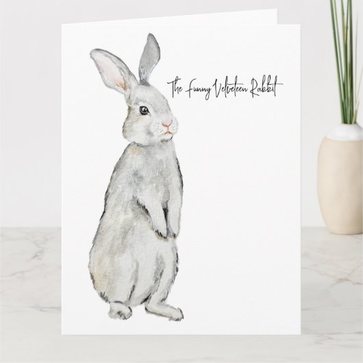 Carte Lapin de velours drôle (Devant)