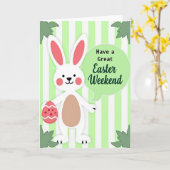 Carte Lapin de Weekend Heureux (Fleur jaune)