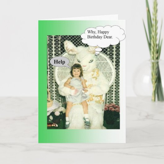 Carte Lapin déplaisant d'anniversaire (Devant)