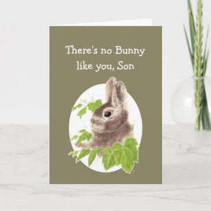 Carte Lapin Doux lapin Amusant Fun Anniversaire Fils ou 