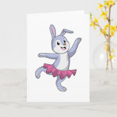 Carte Lapin en ballerine au ballet (Fleur jaune)