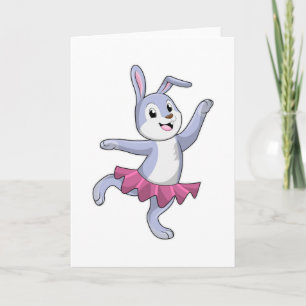 Carte Lapin en ballerine au ballet