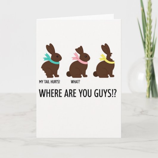 Carte Lapin en Chocolat Où Êtes-Vous (Devant)