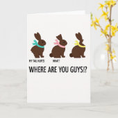 Carte Lapin en Chocolat Où Êtes-Vous (Fleur jaune)