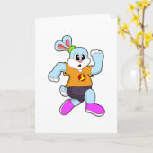 Carte Lapin en course (Fleur jaune)