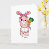 Carte Lapin en jouet (Fleur jaune)