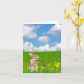 Carte Lapin En Merci Grass (Fleur jaune)